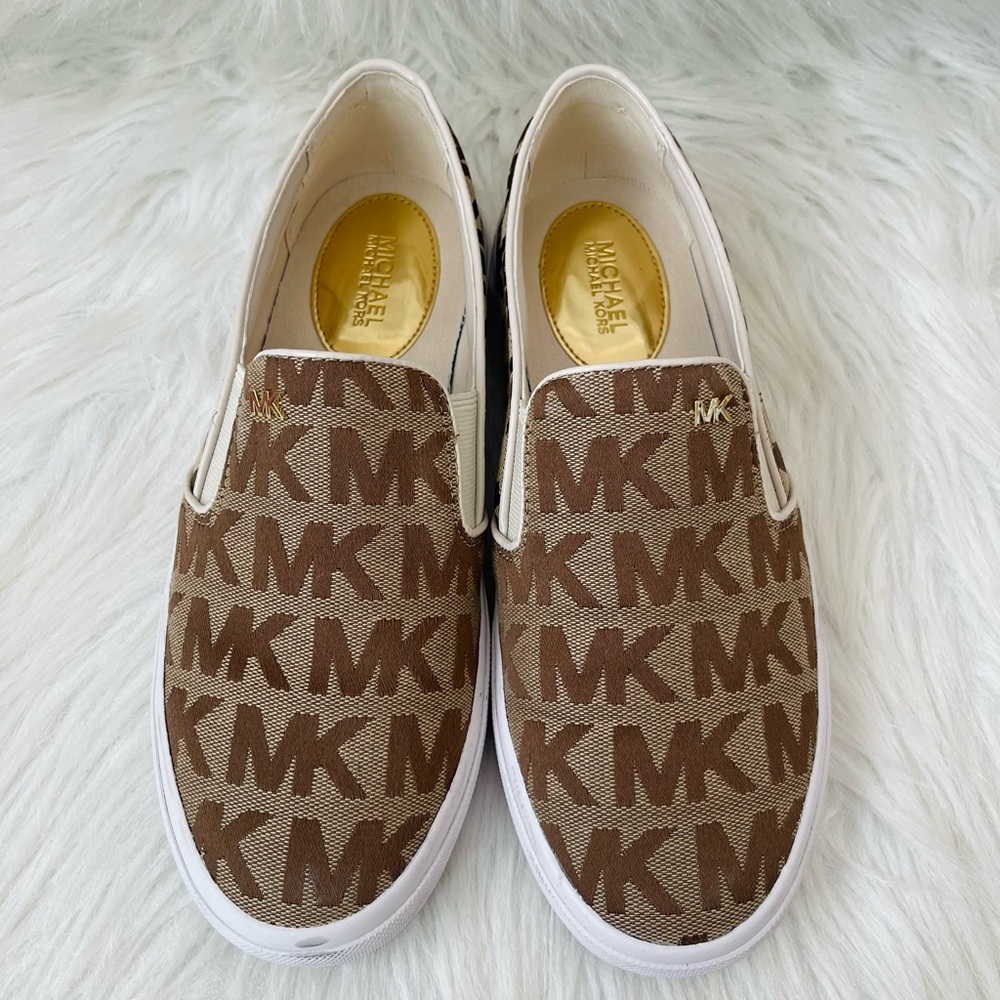 Michael Kors women Brown Logo Slip-On Sneakers
